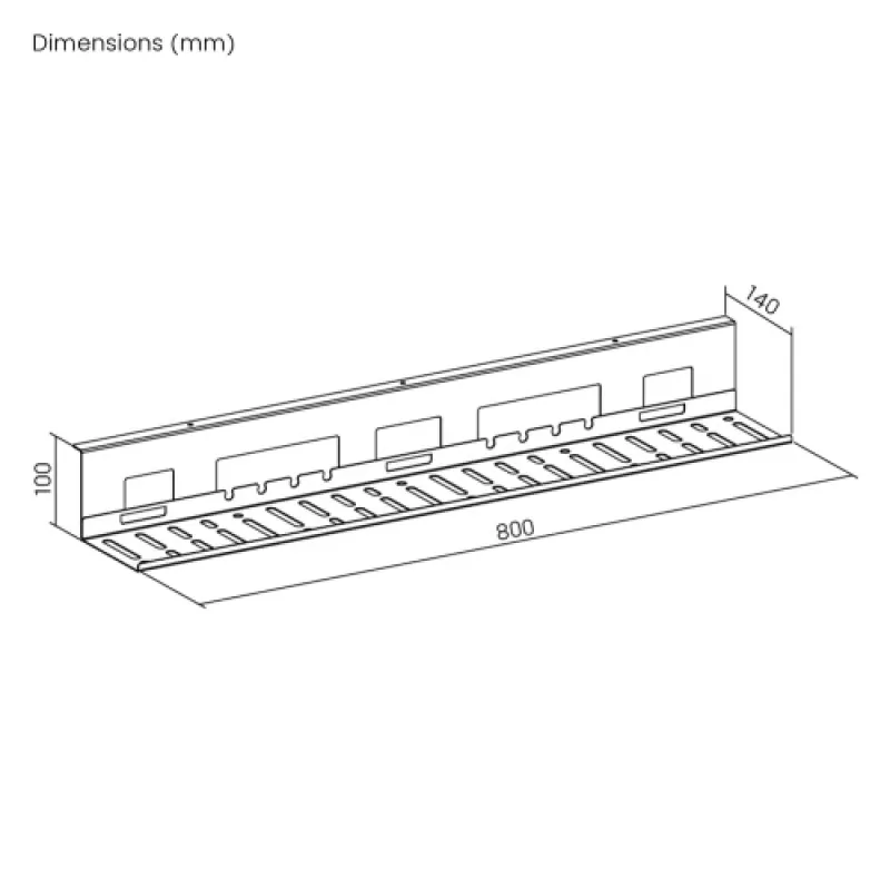 UP UP W-2-31-11CC Kabelmanagement-Schale, 800x140x100, Weiß