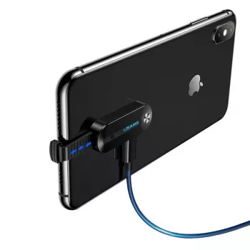 USAMS Lightning Dual Adapter mit LED-Licht SJ357 Schwarz