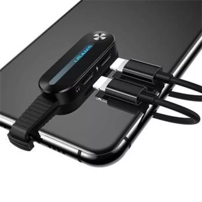 USAMS Lightning Dual Adapter mit LED-Licht SJ357 Schwarz