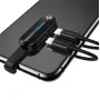 USAMS Lightning Dual Adapter mit LED-Licht SJ357 Schwarz
