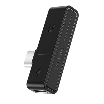 USAMS SJ386 Type-C+3.5mm Lade- & Audio-Adapter Schwarz