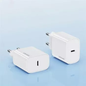 USAMS Yi Series T65 20W PD Fast Charger mit USB-C auf USB-C 60W Kabel, Weiß (OYXLTZ01)