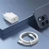 USAMS Yi Series T65 20W PD Fast Charger mit USB-C auf USB-C 60W Kabel, Weiß (OYXLTZ01)