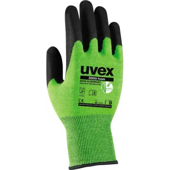 Uvex D500 Schaumstoff-Schnittschutzhandschuhe, Größe 9 (L), Grau/Anthrazit 6060409