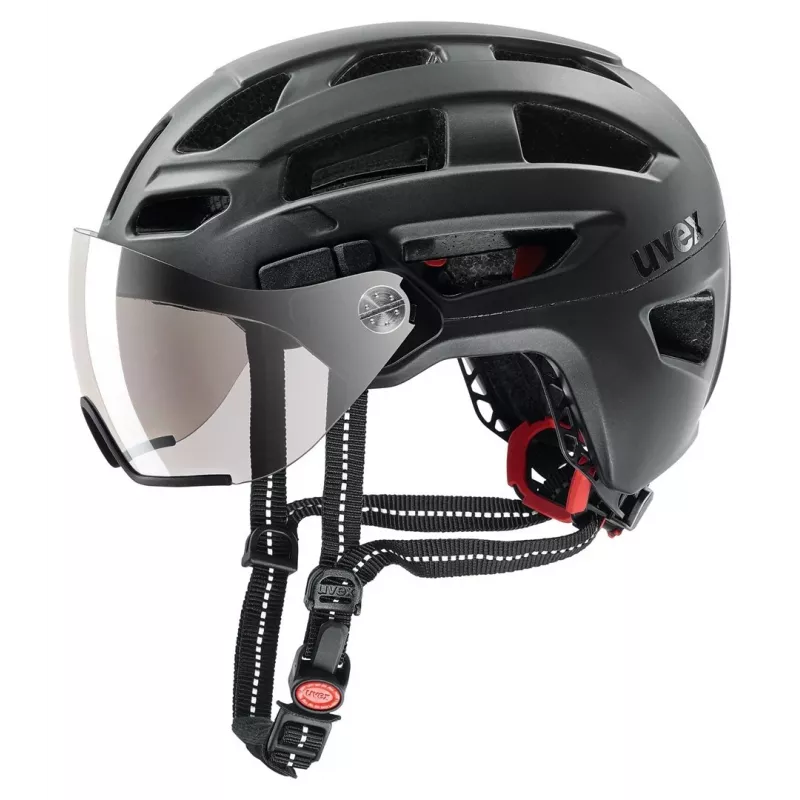 UVEX Finale Visor Fahrradhelm 56-61 cm, Schwarz Matt