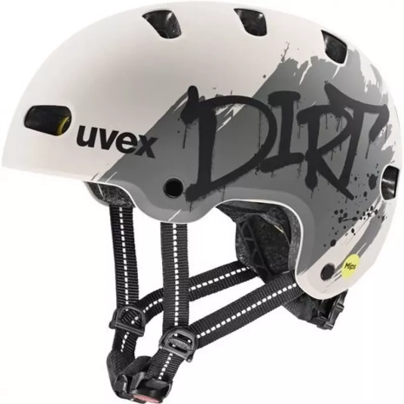 UVEX Kid 4 Style MIPS Kinderfahrradhelm, Dirt Warm Grey