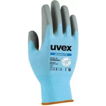 Uvex phynomic C3 Sicherheitshandschuhe, Größe 8 (M), Grau/Anthrazit, Schnittschutz Level C, Aqua-Polymer-Schaumbeschichtung 6008008