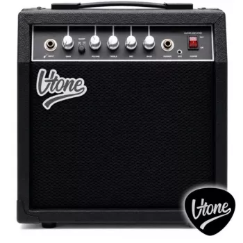 V-TONE AMP40 40W E-Gitarren-Combo-Verstärker mit 10-Zoll-Lautsprecher, 2 Kanälen, Hall, 3-Band-Equalizer, Kopfhörerausgang, Aux-Eingang