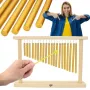 V-TONE CH20 Röhrenglockenspiel – 6 Aluminiumröhren, Holzplatte, 60 cm, Naturbelassen