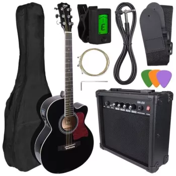 V-TONE EAG SET BK Elektroakustikgitarren- und Verstärker-Set, Schwarz