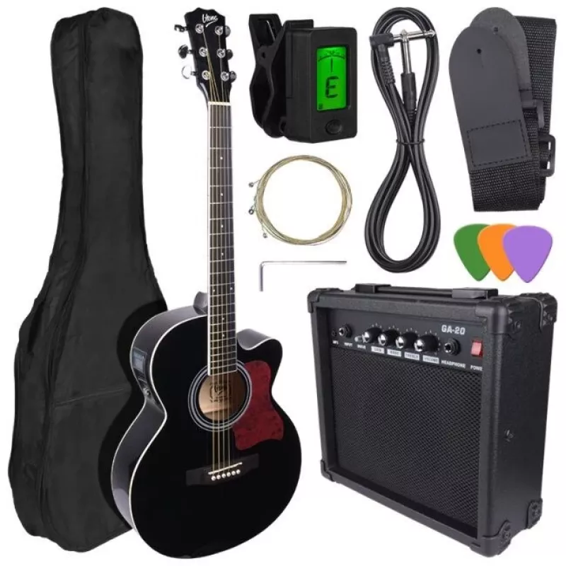 V-TONE EAG SET BK Elektroakustikgitarren- und Verstärker-Set, Schwarz