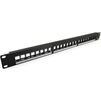 VALUE 19-Zoll Keystone Patch Panel 1U 24 Ports Unshielded 3-Piece (26.99.0368)