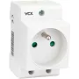 VCX GN TH DIN-Hutschienen-Steckdose mit Schutzleiter 230V 16A Schuko Typ F