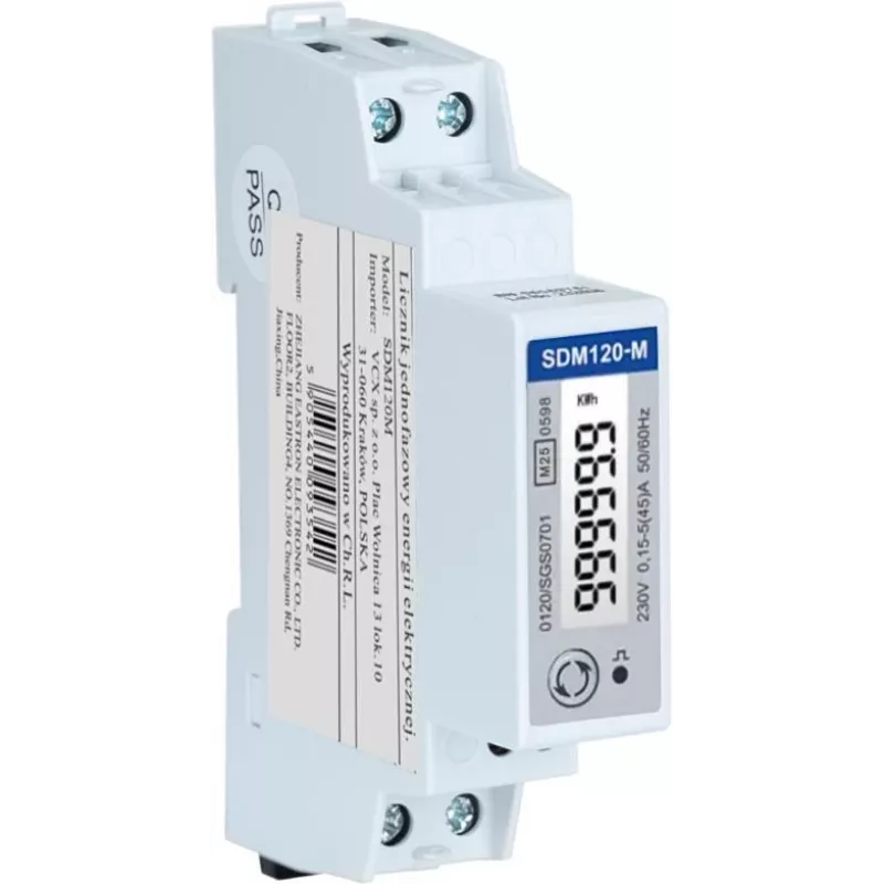 VCX SDM120M Einphasiger bidirektionaler Energiezähler mit Modbus RTU (MID)