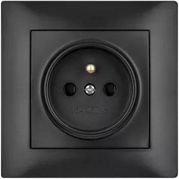 VCX WESA LC 13 Einzelsteckdose mit Schutzkontakt, Schwarz