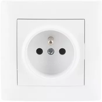 VCX WESA LC 13 Einzel-Steckdose mit Schutzkontakt, Typ E, 16A 250V, Weiß