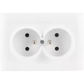 VCX WESA LC 16 Doppelsteckdose mit Schutzkontakt, Unterputz, 16 A, 250 V, Weiß