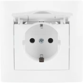 VCX WESA LC 18 Schuko-Steckdose mit Klappdeckel, Aufputzmontage, IP44, Weiß