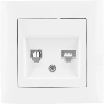 VCX WESA LC 42 Kombinierte Telefon- und Netzwerkdose RJ11/RJ45 Cat. 5e UTP Weiß