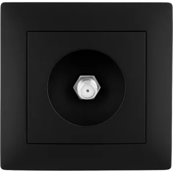 VCX WESA LC 45 Unterputz RTV-SAT Anschlussdose, 3 Ausgänge (TV, Radio, SAT), 75 Ohm, Schwarz