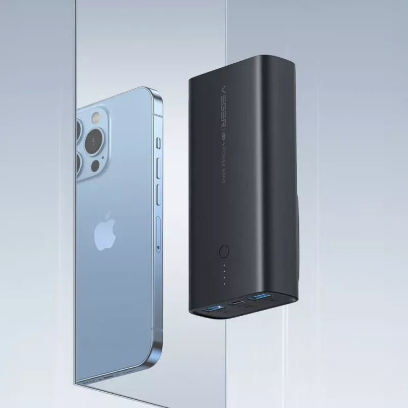 Veger ACE100 W1146 10000mAh 20W PD QC3.0 Power Bank - Schwarz