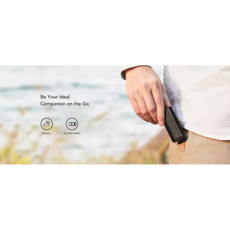VEGER PlugOn Power Bank 5000 mAh 20W PD QC3.0 mit integriertem Lightning-Anschluss Schwarz