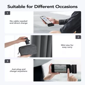 Veger PlugOn Power Bank (W0558P) 5000 mAh 20W PD QC3.0 mit integriertem Lightning-Anschluss Schwarz
