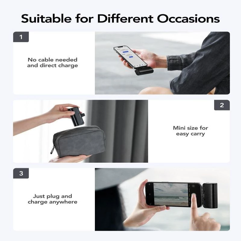 Veger PlugOn Power Bank (W0558P) 5000 mAh 20W PD QC3.0 mit integriertem Lightning-Anschluss Schwarz