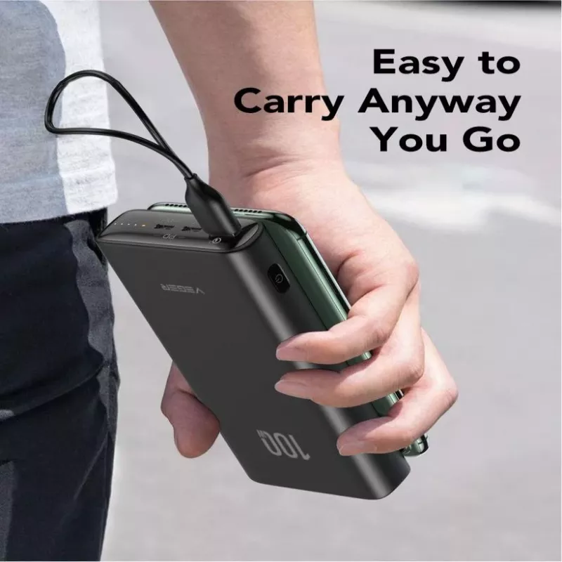Veger Powerbank T100 (W2032C-100) PD QC3.0 5A 100W 20000 mAh Schwarz