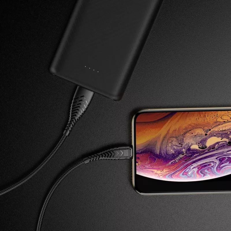 Veger V105 USB-A auf Lightning Kabel 1,2 m Schwarz 2,4A Laden & Synchronisieren