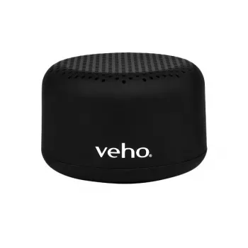 VEHO M3 Tragbarer kabelloser Bluetooth-Lautsprecher, 4W RMS, IPX5, Micro SD/AUX, Schwarz
