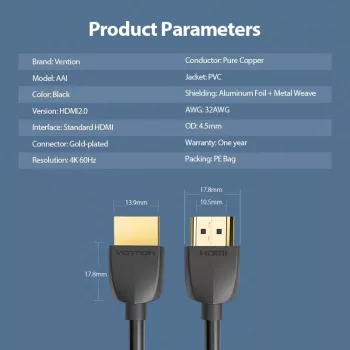 VENTION AAIBH HDMI-Kabel 2m Schwarz