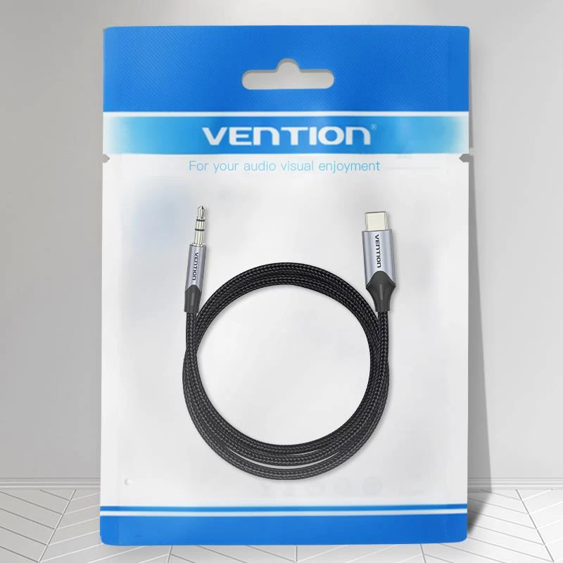 VENTION BGKHF USB-C auf 3,5 mm Audio-Adapterkabel 1 m Schwarz