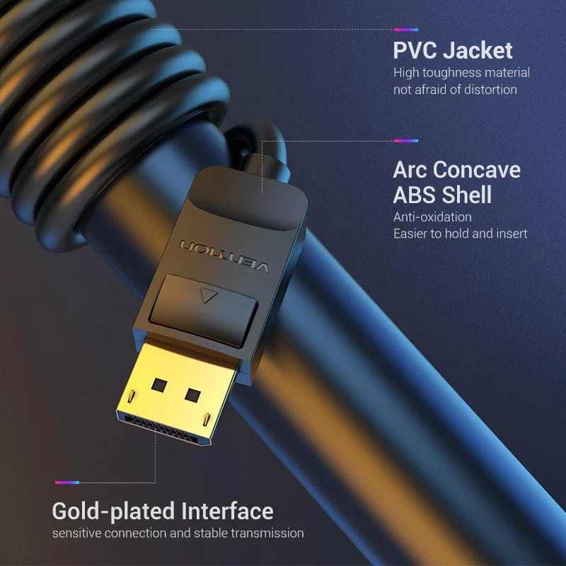 VENTION HACBI DisplayPort-Kabel 3m Schwarz