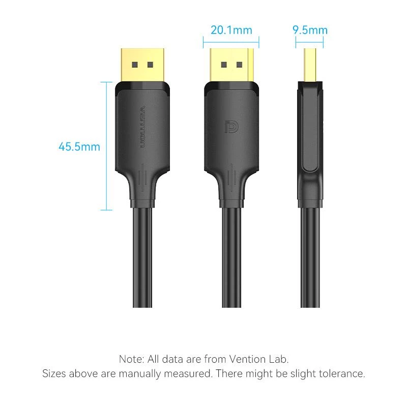 VENTION HAKBF DisplayPort-zu-DisplayPort-Kabel 1m Schwarz