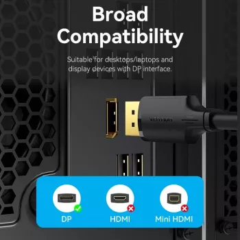 VENTION HAKBF DisplayPort-zu-DisplayPort-Kabel 1m Schwarz