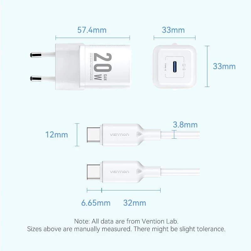 VENTION TZ-FEPW0-EU-01 20W USB-C-Netzteil