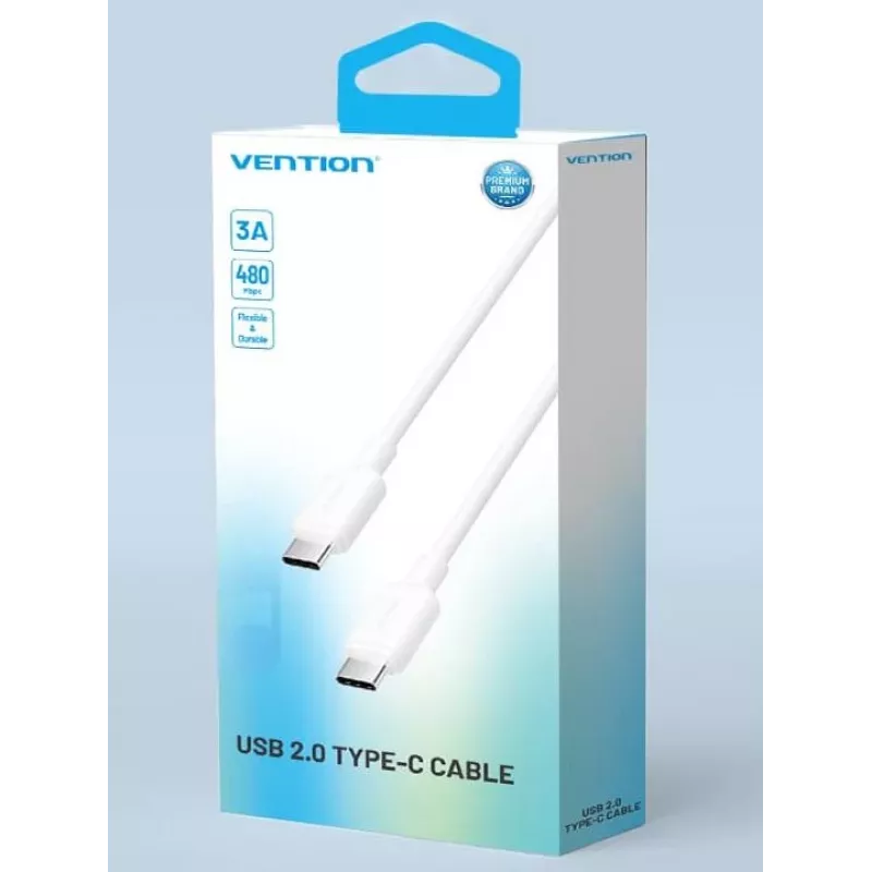 VENTION USB-C auf USB-C Kabel 1m Weiß TRCWF