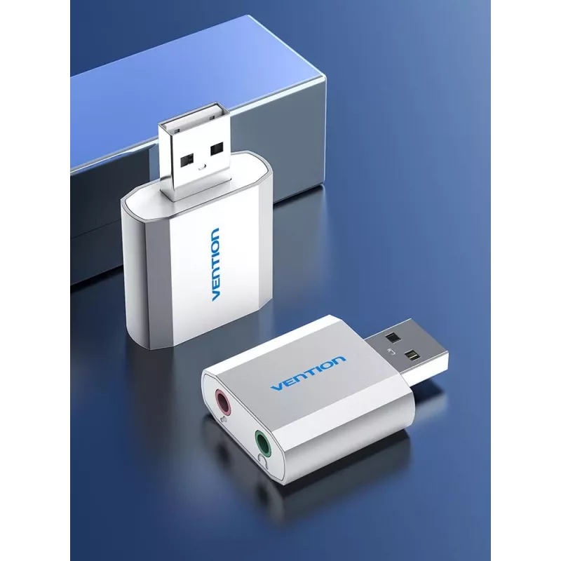 VENTION VAB-S13 USB 2.0 Soundkarte mit 2-Port-Hub