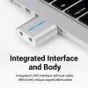 VENTION VAB-S13 USB 2.0 Soundkarte mit 2-Port-Hub