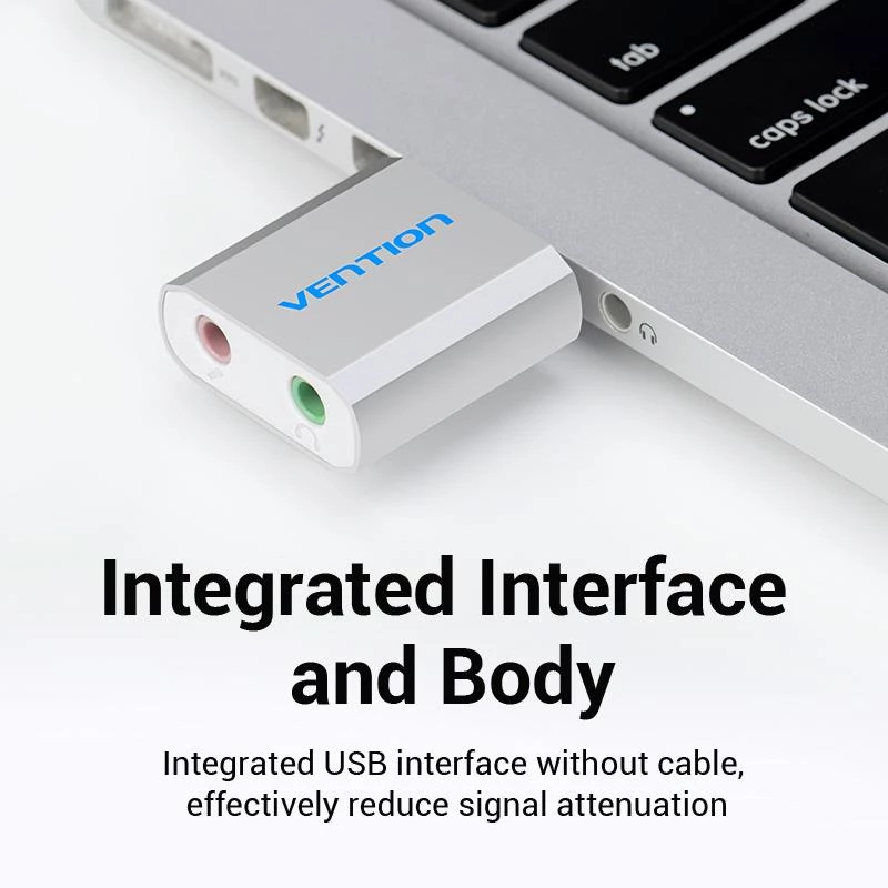 VENTION VAB-S13 USB 2.0 Soundkarte mit 2-Port-Hub