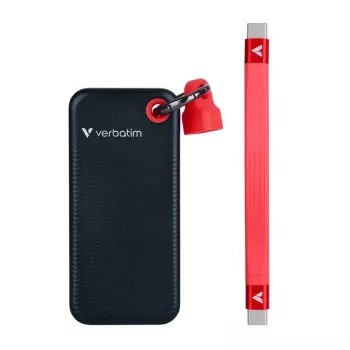 Verbatim 512GB USB-C Pocket SSD, USB 3.2 Gen 2, Schwarz/Rot 32284