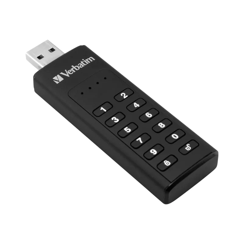 Verbatim Keypad Secure 32GB USB 3.2 Gen 1 Flash Drive mit Hardware-AES-256-Bit-Verschlüsselung - Schwarz