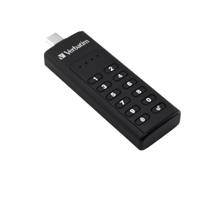 Verbatim Keypad Secure 32GB USB 3.2 Gen 1 Flash Drive mit Hardware-AES-256-Bit-Verschlüsselung - Schwarz