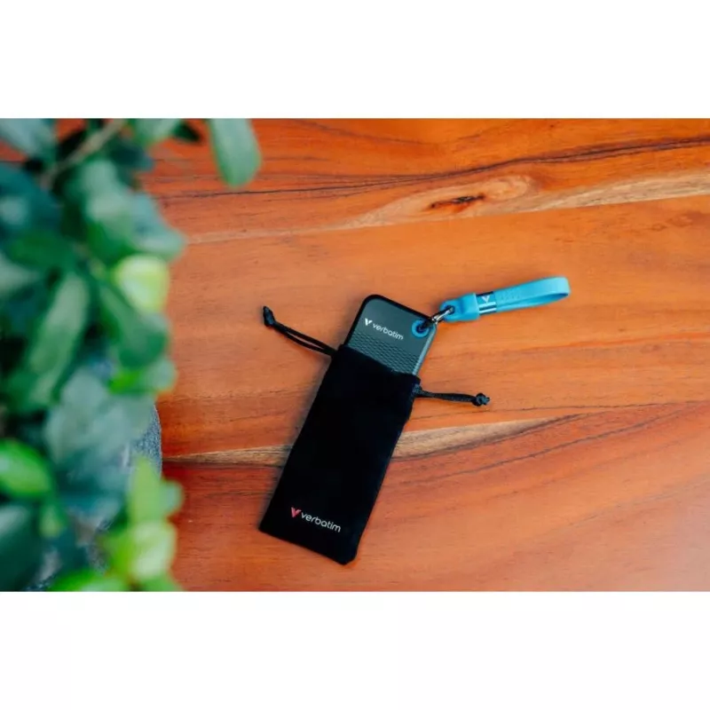 Verbatim Pocket SSD 512GB USB 3.2 Gen 2 Type-C Externe Solid-State-Festplatte, Schwarz/Blau 32283