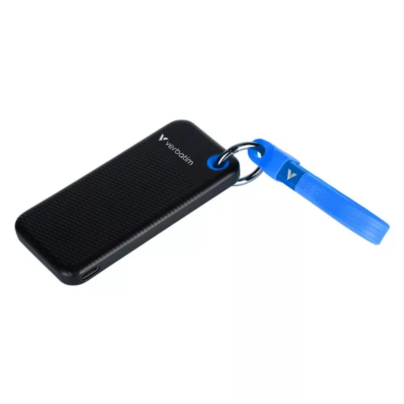 Verbatim Pocket SSD 512GB USB 3.2 Gen 2 Type-C Externe Solid-State-Festplatte, Schwarz/Blau 32283