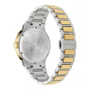 VERSACE MAN VE7E00423 43mm Swiss Quartz Chronograph Edelstahl Uhr Blaues Zifferblatt
