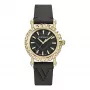 Versace V-Circle Damen Swiss-Quartz-Uhr VE6D00223 40mm schwarzes Zifferblatt Lederarmband