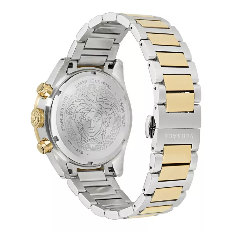 VERSACE V-Extreme Pro Herren Swiss-Quarz-Uhr VE6K00423 43mm Edelstahl Schwarzes Zifferblatt