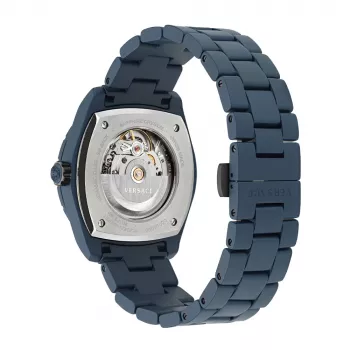 Versace V-Extreme Pro Herren Swiss-Quarz-Uhr VE7K00223 43mm Edelstahl Schwarzes Zifferblatt Silberfarbenes Armband